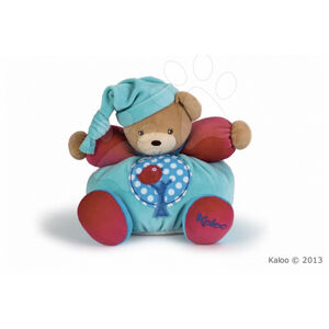 Kaloo plyšový medvedík Colors-Chubby Bear Apple Tree s hrkálkou 963251 modro-červený