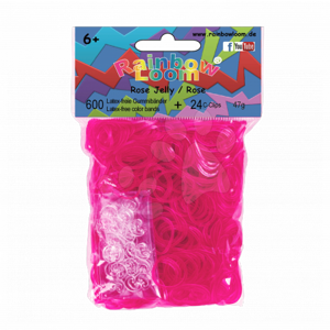 Rainbow Loom priesvitné gumičky 20914 ružové