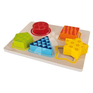Drevená didaktická hra Color Sortingboard Eichhorn s 5 vkladacími kockami od 12 mes