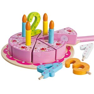 Drevená narodeninová torta na podnose Cake Eichhorn so sviečkami a číslami od 24 mes