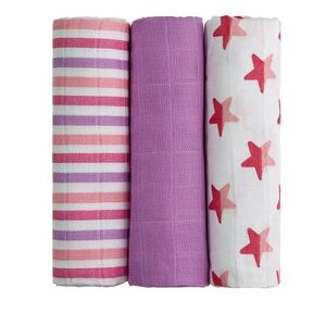 T-tomi BIO Bambusové plienky, pink stars / ružové hviezdičky