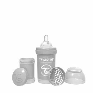 Twistshake Dojčenská fľaša Anti-Colic 180ml (dudl.S) Pastelovo šedá