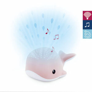 ZAZU - Veľryba WALLY ružová - nočný projektor s melódiami