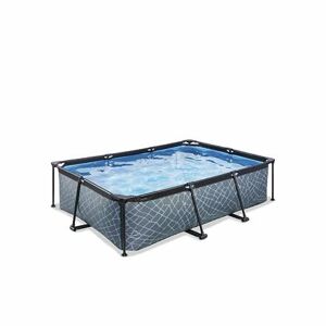 EXIT Kamenný bazén 220x150x65cm s filtračnou pumpou - sivý