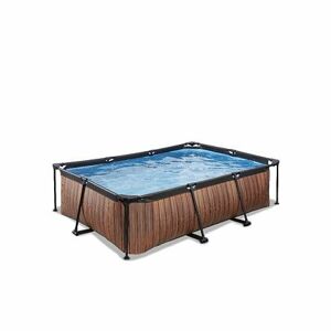 EXIT Drevený bazén 220x150x65cm s filtračnou pumpou - hnedý