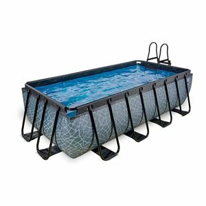 EXIT Frame Pool 4x2x1m (12v Sand filter) - Stone Grey