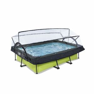 EXIT Limetkový bazén 220x150x65cm s filtračným čerpadlom a kupolou - zelený