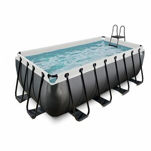 EXIT Frame Pool 4x2x1.22m (12v Cartridge filter) - Black-Leather Style