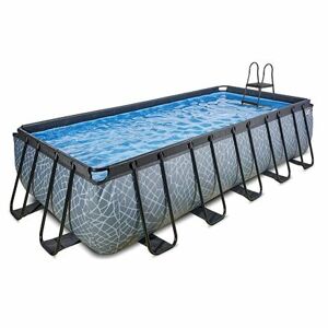 EXIT Frame Pool 5.4x2.5x1.22m (12v Sand filter) - Stone Grey