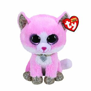 Beanie Boos FIONA, 24 cm - ružová mačka