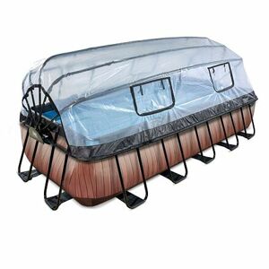 EXIT Frame Pool 5.4x2.5x1m (12v Sand filter) - Timber Style + Dome