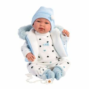 LORens 84439 NEW BORN - realistická bábika bábätko so zvukmi a mäkkým látkovým telom - 44 cm