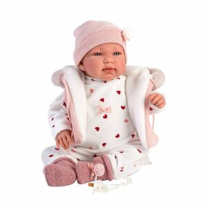 LORens 84440 NEW BORN - realistická bábika bábätko so zvukmi a mäkkým látkovým telom - 44 cm