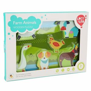 Lucy & Leo 226 Zvieratká na farme - drevené vkladacie puzzle 7 dielov