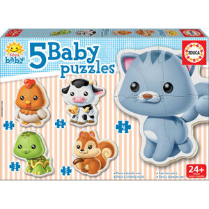 Educa baby detské puzzle Zvieratká s mačičkou 13473 farebné