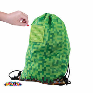 PIXIE CREW vak na chrbát pre fanúšikov Minecraft zeleno-hnedý
