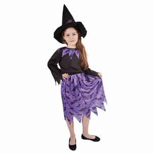 Rappa Detský kostým čarodejnice/Halloween s netopiermi a klobúkom (M) e-obal