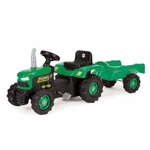 Detský traktor šliapací s vlečkou, zelený