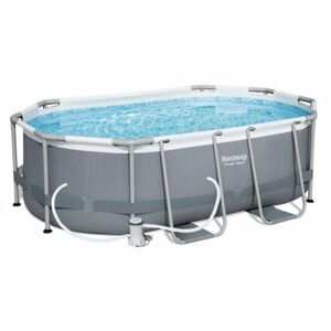 Nadzemný bazén Power Steel Oval šedý, kartušová filtrácia, 3,05m x 2,00m x 84cm