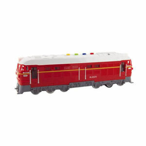 Lokomotíva/Vlak červená plast 34cm na batérie so zvukom so svetlom v krabičke 41x16x12cm