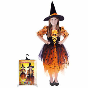 Rappa kostým čarodejnice/Halloween oranž. Klobúk (M)