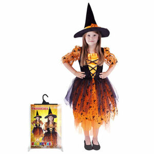 Rappa Kostým čarodejnice/Halloween oranž.klobúk(S)
