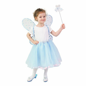 Rappa Detský kostým tutu sukne modrá víla so svietiacimi krídlami