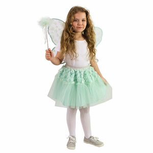 Rappa Detský kostým tutu sukne kvetinová víla Zvonilka s paličkou a krídlami e-obal