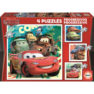 Detské puzzle Disney Autá 2 Educa 25-20-16-12 dielov 14942 farebné