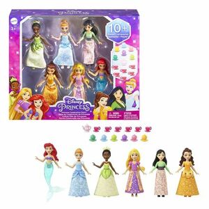 Mattel Disney Princess SADA 6KS MALÝCH BÁBIEK NA ČAJOVOM DÝCHANIE