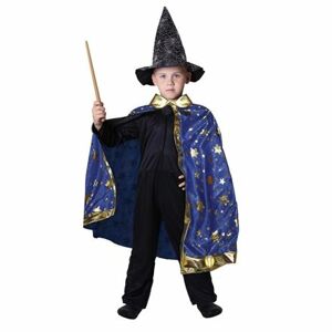 Rappa Detský kostým kúzelnícky plášť čierny