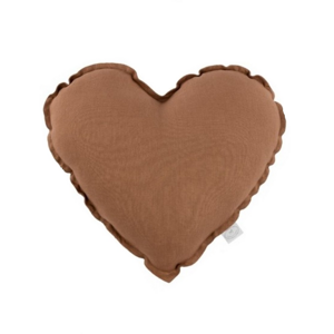 Mini ľanový vankúš srdce čokoláda 28 cm