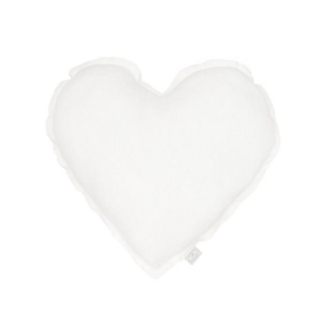Mini ľanový vankúš srdce biela 28 cm