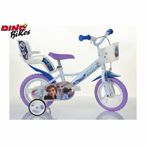WI012699 Dino Bikes Detský bicykel so sedačkou pre bábiku a košíkom Frozen 2 12'' - poškodený obal