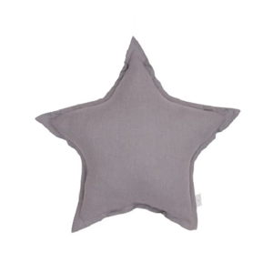 Mini ľanový vankúš hviezda tmavo sivá 36 cm