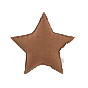 Mini ľanový vankúš hviezda čokoládová 36 cm