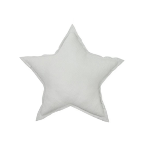 Mini ľanový vankúš hviezda svetlo sivá 36 cm