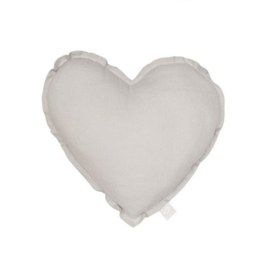 Mini ľanový vankúš srdce svetlo sivá 28 cm