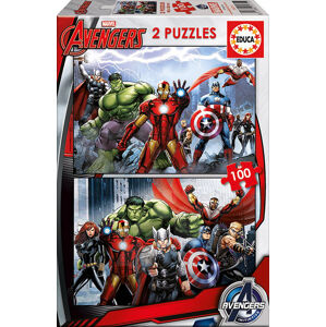 Detské puzzle Avengers Educa 2x100 dielov 15771 farebné