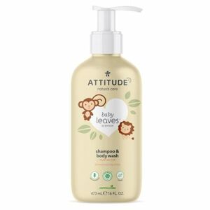 Detské telové mydlo a šampón (2 v 1) ATTITUDE Baby leaves s vôňou hruškovej šťavy 473 ml