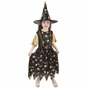 Rappa Detský kostým čarodejnice čierno-zlatá (M)
