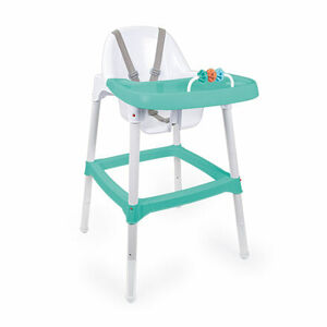 DOLU Detská jedálenská stolička s hrkálkou, zelená