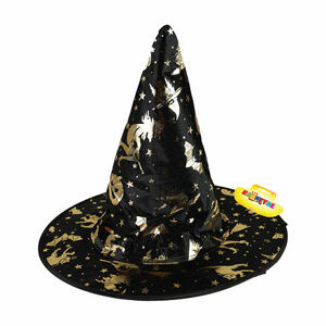 Rappa Detský klobúk zlato-čierny čarodejnice/Halloween