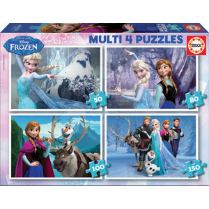 Detské puzzle Disney Frozen Educa 150-100-80-50 dielov 16173 farebné