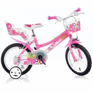 DINO Bikes - detský bicykel 14" - ružový 2017
