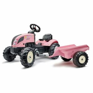 FALK Šliapací traktor s prívesom Country Star - ružový