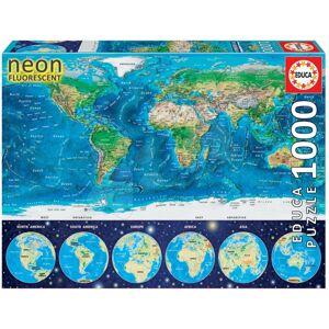 Educa puzzle Neon World map 1000 dielov 16760