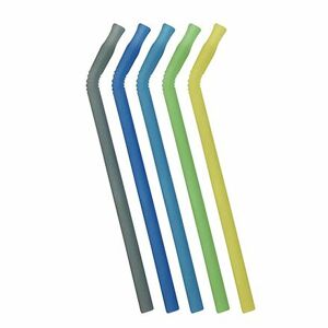 b.box Set silikónových slamiek - modrá/zelená
