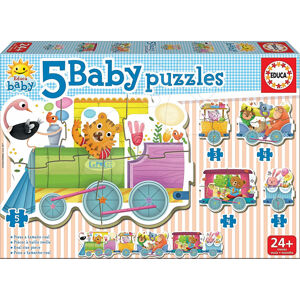 Educa detské puzzle Zvieratká vo vlaku Baby 14 dielov 17142