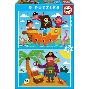 Educa detské puzzle Piráti 2x20 dielov 17149